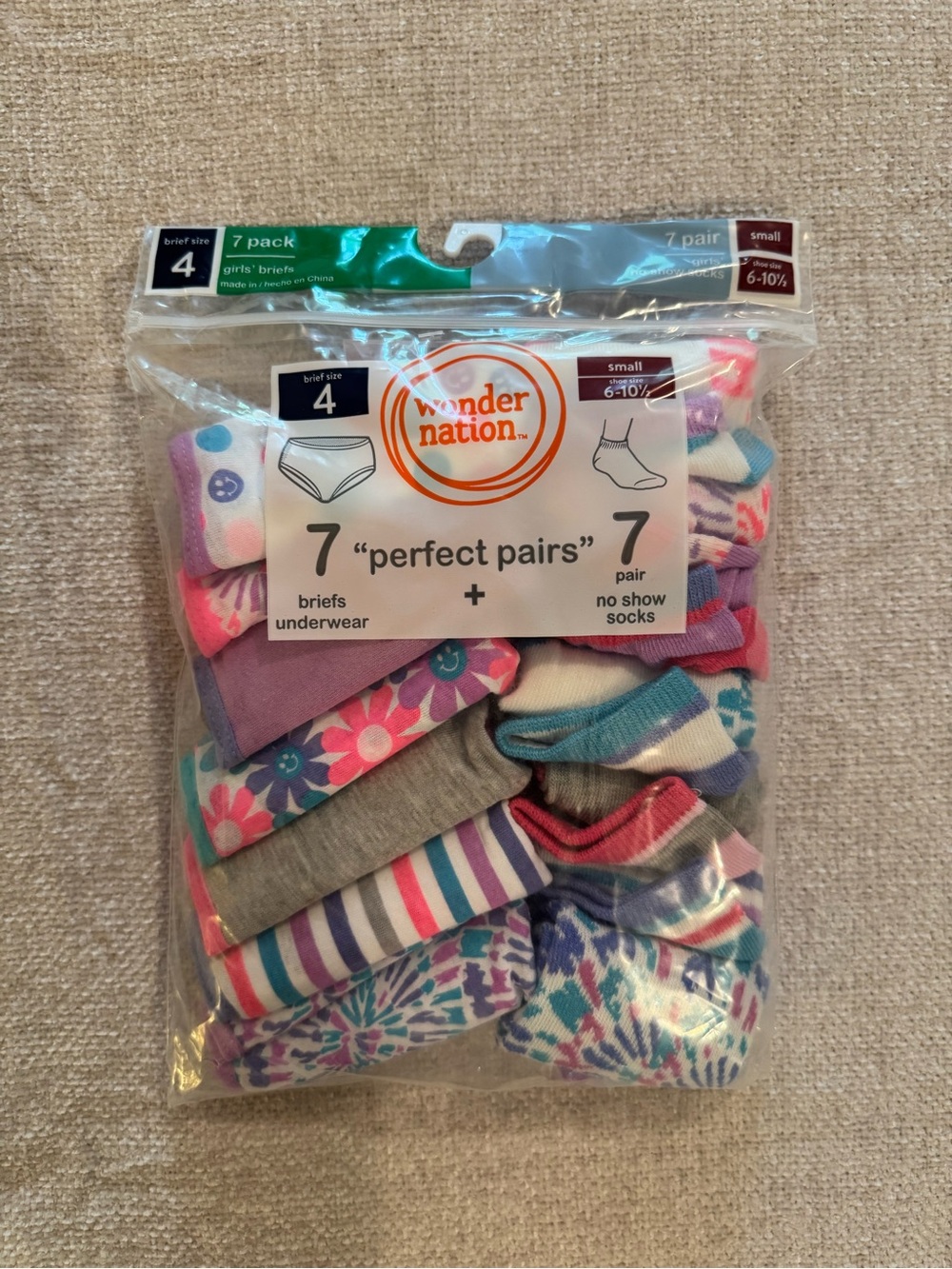 Wonder Nation Girl’s Underwear and Socks Pack